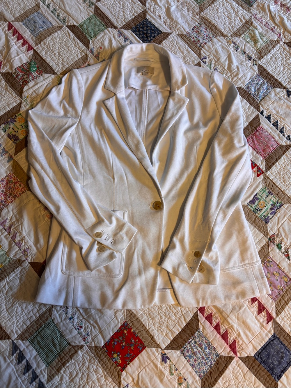 LOFT White Single-Button Women's Blazer